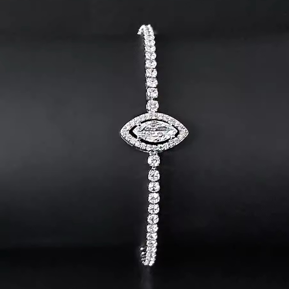 Sterling Silver Cubic Zirconia Bracelet - Picture 1 of 1